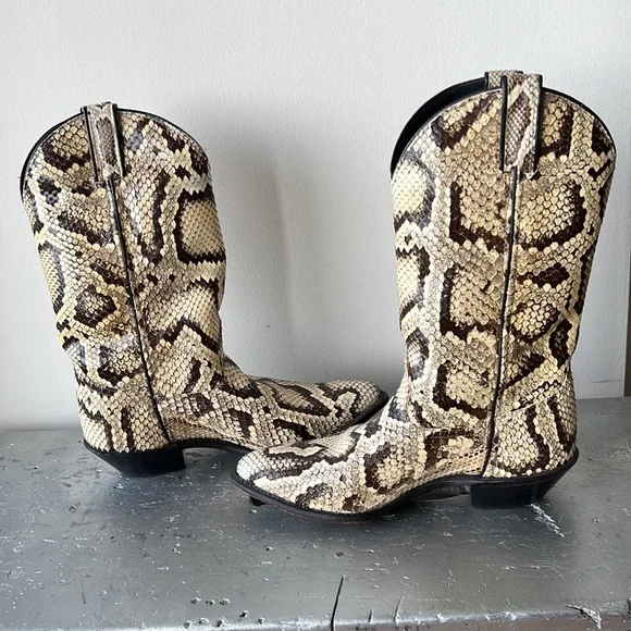 Vintage Cowboy Boots- Python Snakeskin - Picture 4 of 11
